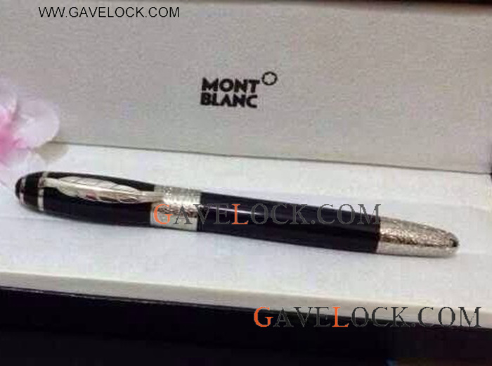 Montblanc Daniel Defoe Rollerball Pen Black & Silver Clip -Replica For Sale